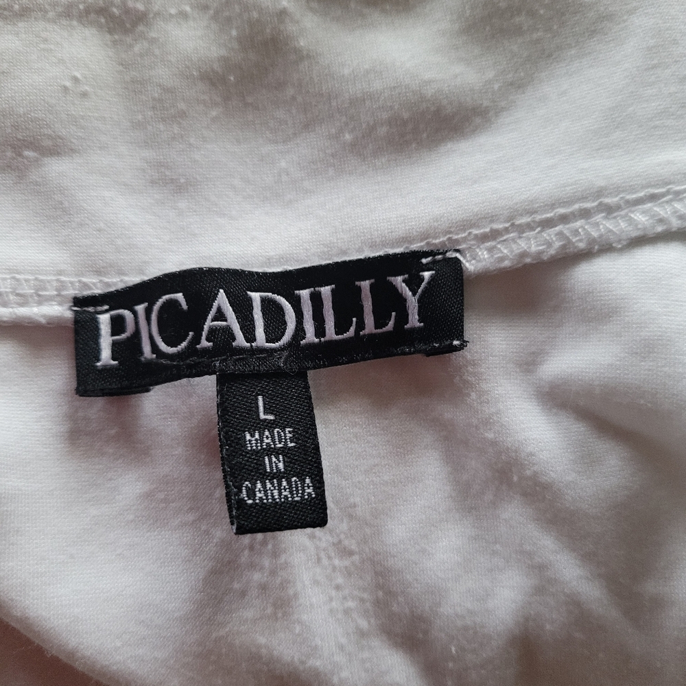 Picadilly Elegant White and Blue Women's Top Size L - Picture 5 of 7
